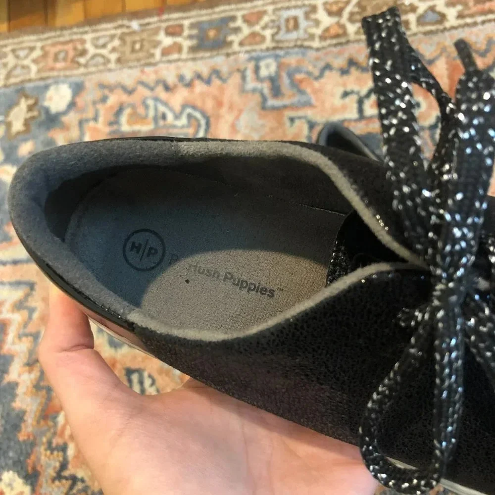 🍁HP by Hush Puppies Black Glittery Sneakers 9.5
